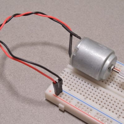 DC motor with gear and breadboard compatible wires