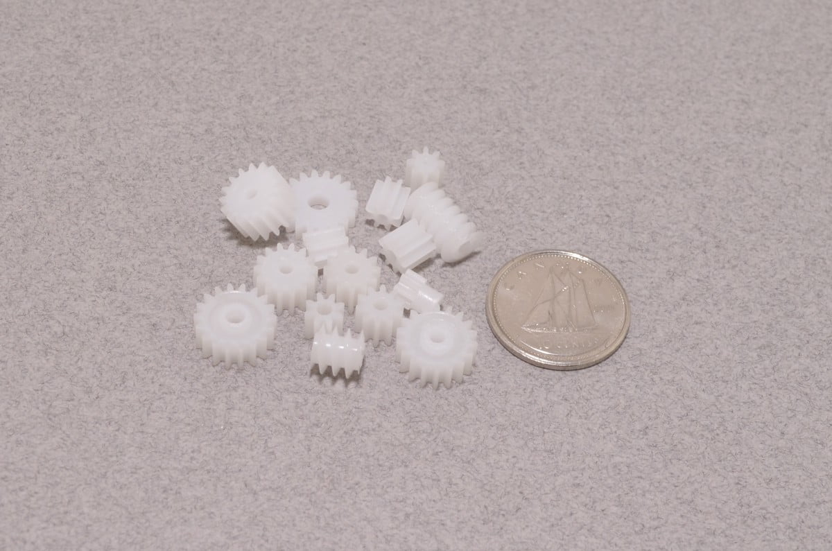 Assorted Small Plastic Gear Set - 15 Pcs - BC Robotics