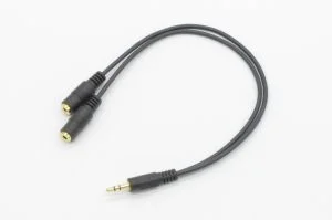 photo showing headphone splitter cable